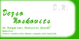 dezso moskovits business card